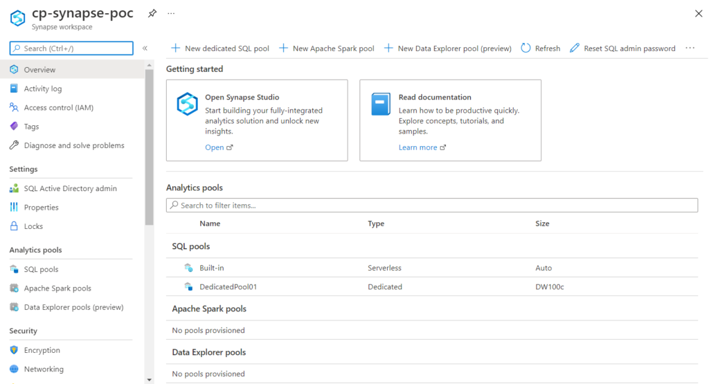 Azure Synapse workspace