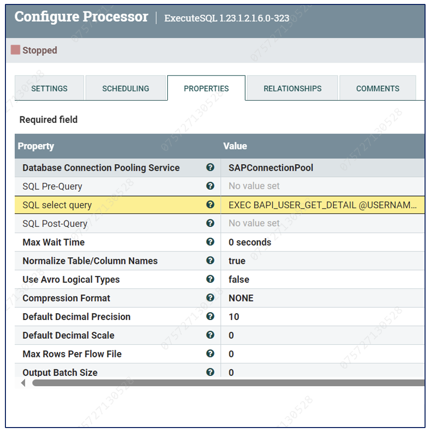 Using ExecuteSQL to call a BAPI function