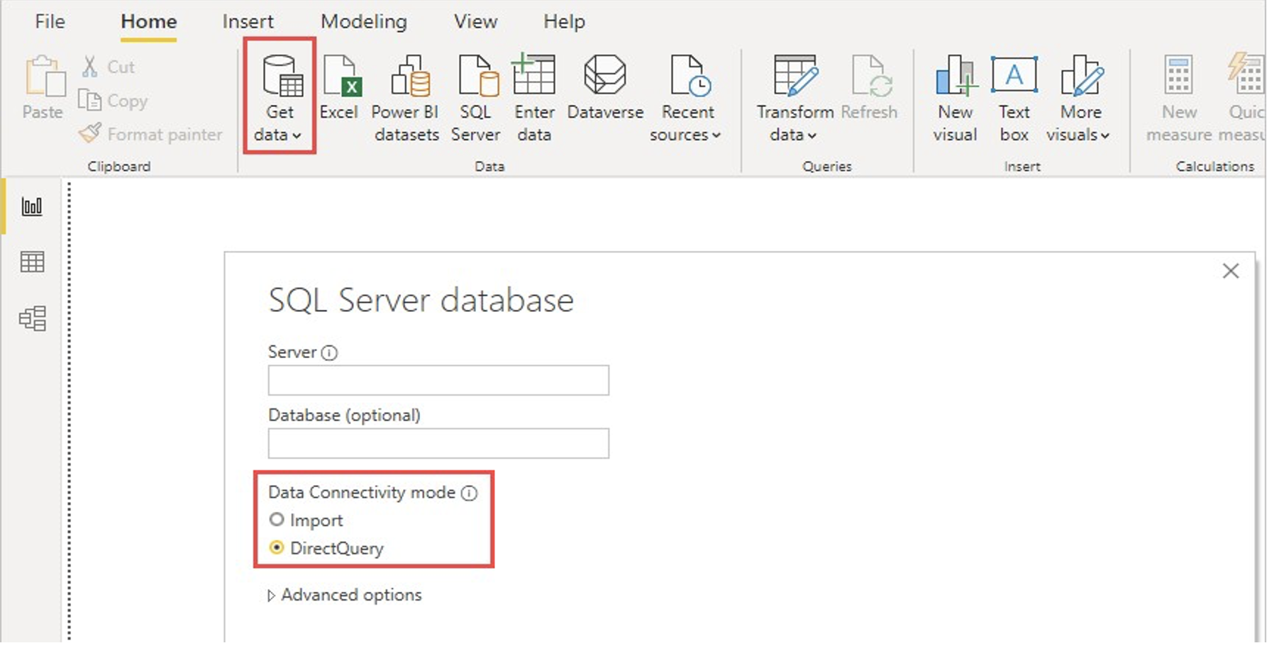 Setting up DirectQuery in Power BI