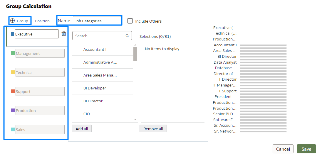 Creating Group Calculation Categories