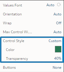 Control style selection