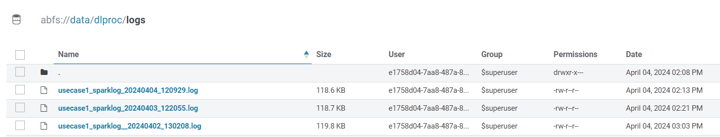 Spark logs