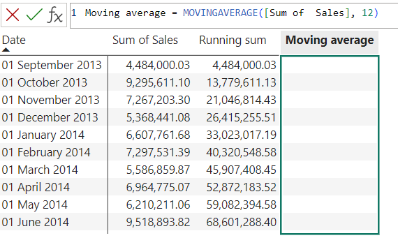 Moving Average Calculation